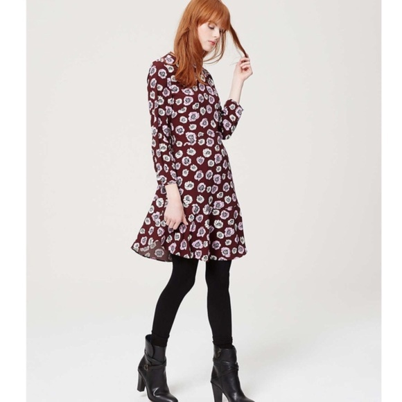 LOFT long sleeve drop waist dress - Picture 1 of 7